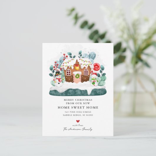 Sweet Gingerbread House Bewegende aankondiging (Staand voorkant)