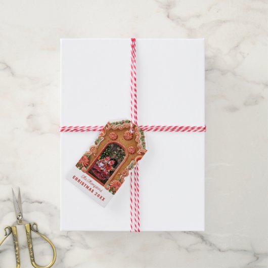 Sweet Gingerbread House Foto Cadeaulabel (Met Touw)