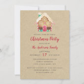 Sweet Gingerbread House Kerstfeest Uitnodiging (Voorkant)