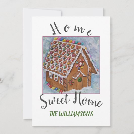 Sweet Gingerbread House met foto Feestdagenkaart (Voorkant)
