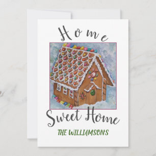 Sweet Gingerbread House met foto Feestdagenkaart