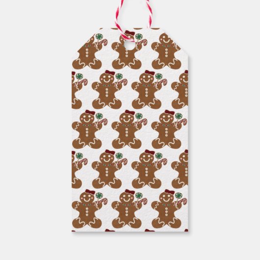 Sweet Gingerbread Meisje Waterverf Illustratie Cadeaulabel (Achterkant)