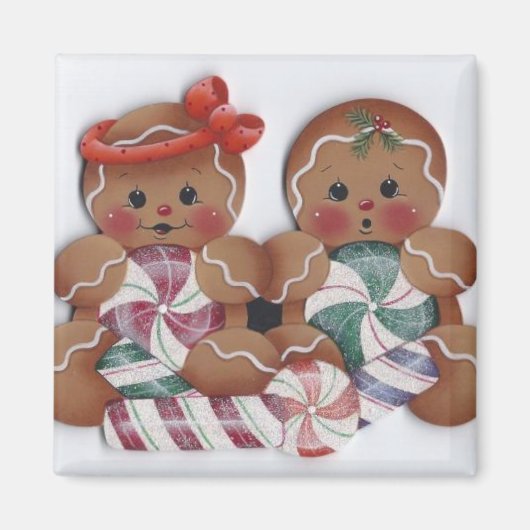 Sweet Gingerbread Snoep Twins Keukenmagneet Magneet (Voorkant)