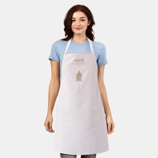 Sweet Gingerbrood House Decorting Party Apron Schort (Gedragen)
