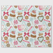 Sweet gingerbrood snoep snowglobe cadeaupapier (Vlak)