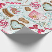 Sweet gingerbrood snoep snowglobe cadeaupapier (Hoek)