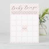 Sweet Gingham Baby Bingo Baby shower Game Kaart (Staand voorkant)