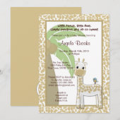 Sweet Giraffe Birdie Baby shower Uitnodiging (Voorkant / Achterkant)