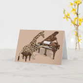 Sweet Giraffe die Piano speelt Kaart (Gele Bloem)
