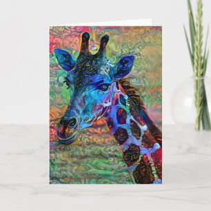 Sweet Giraffe Face Artsy Note Kaart