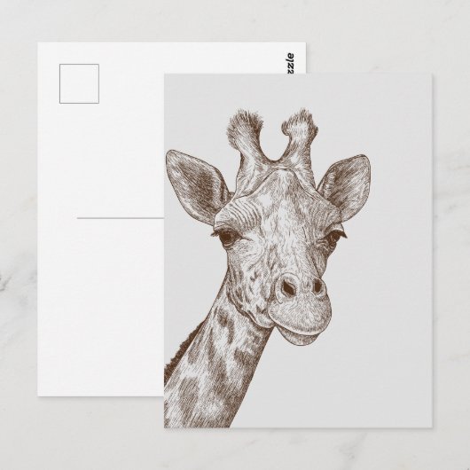 Sweet Giraffe Face Briefkaart (Voorkant / Achterkant)