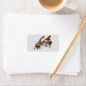 Sweet Giraffe houdt van piano spelen Etiket (Insitu)