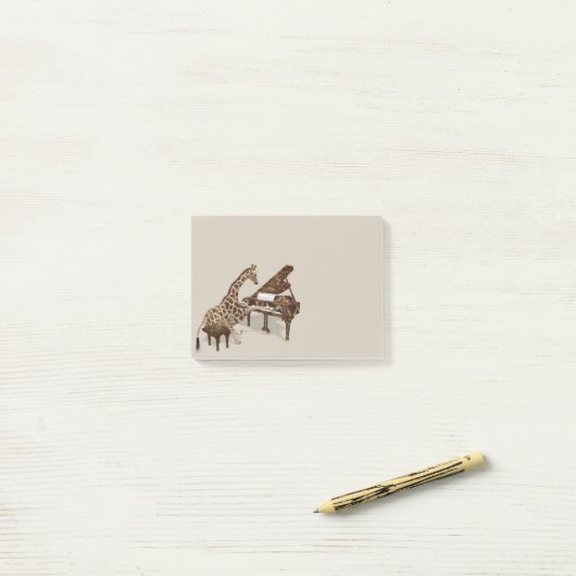 Sweet Giraffe houdt van piano spelen Post-it® Notes (Op bureau)