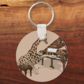 Sweet Giraffe houdt van piano spelen Sleutelhanger (Voorkant)