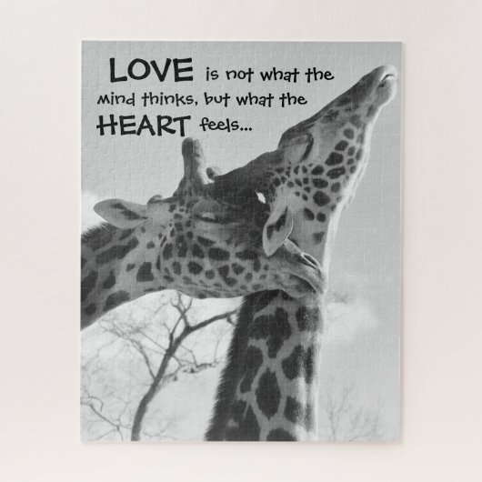 Sweet Giraffe Puzzle LOVE is wat je hart voelt Legpuzzel (Verticaal)