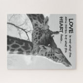 Sweet Giraffe Puzzle LOVE is wat je hart voelt Legpuzzel (Horizontaal)