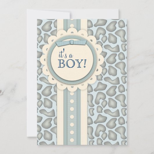 Sweet Giraffe Scrapbook Baby shower Uitnodigen | B Kaart (Voorkant)