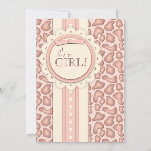 Sweet Giraffe Scrapbook Baby shower Uitnodigen | R Kaart (Voorkant)