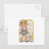  Sweet Girl Birthday Card Briefkaart (Voorkant / Achterkant)