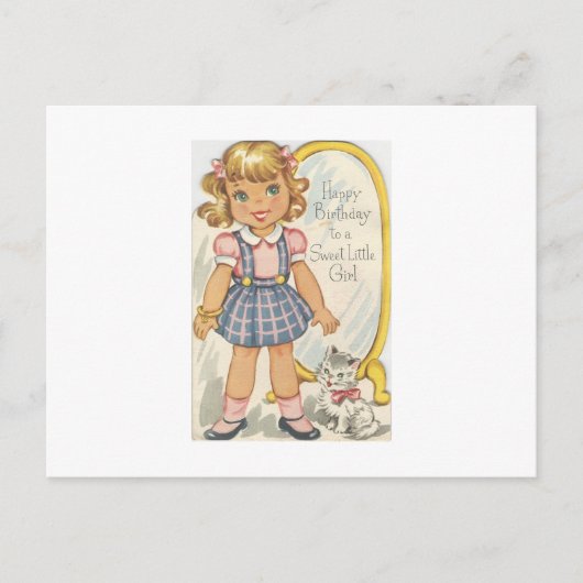  Sweet Girl Birthday Card Briefkaart (Voorkant)