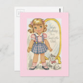  Sweet Girl Birthday Card Briefkaart (Voorkant / Achterkant)