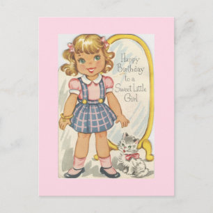  Sweet Girl Birthday Card Briefkaart