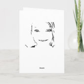 Sweet Girl, Black White Portret, Merry Kerstmis Feestdagen Kaart (Achterkant)