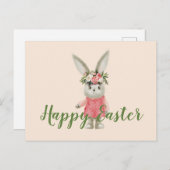 Sweet Girl Bunny Easter Briefkaart (Voorkant / Achterkant)