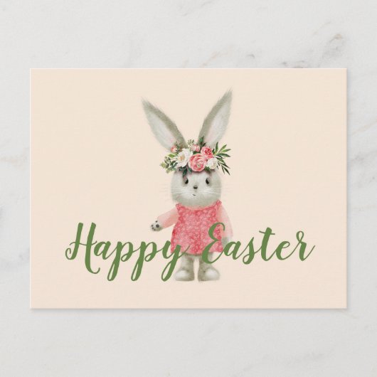Sweet Girl Bunny Easter Briefkaart (Voorkant)