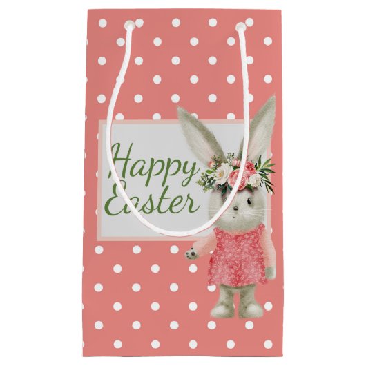 Sweet Girl Bunny Easter Pink Klein Cadeauzakje (Voorkant)