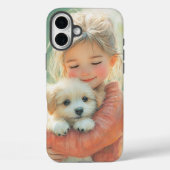 Sweet Girl en Maltese puppy Waterverf iPhone 16 Case-Mate iPhone Case (Achterkant)
