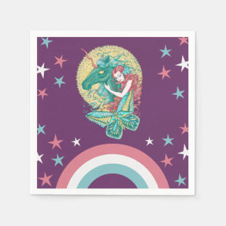 Sweet Girl en Unicorn Drawing Servet