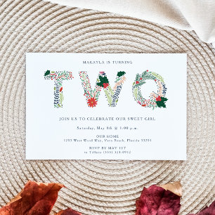 Sweet Girl Floral Tweede verjaardag Kaart