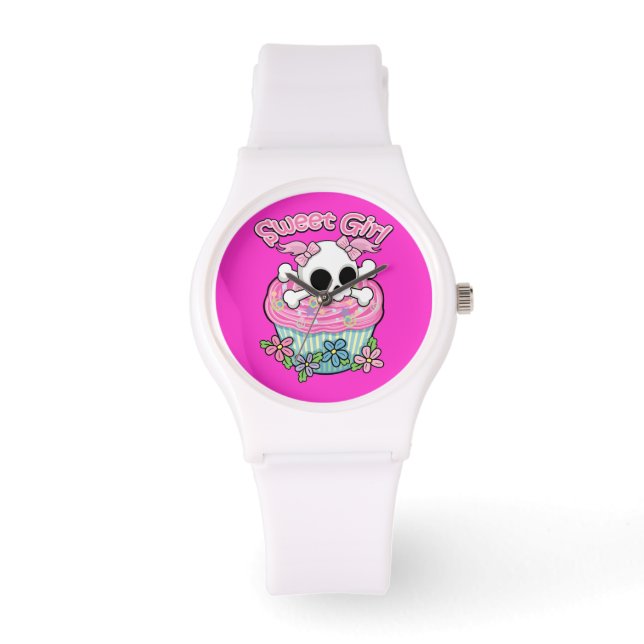 Sweet Girl Skull Horloge (Voorkant)