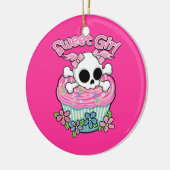 Sweet Girl Skull Keramisch Ornament (Links)