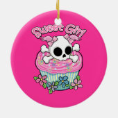 Sweet Girl Skull Keramisch Ornament (Achterkant)