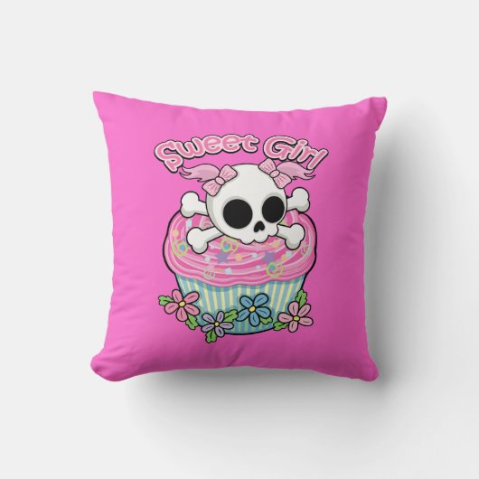Sweet Girl Skull Kussen (Voorkant)
