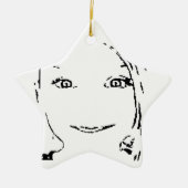 Sweet Girl, zwart wit portret, heldere ogen Keramisch Ornament (Voorkant)