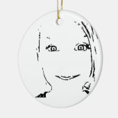 Sweet Girl, zwart wit portret, heldere ogen Keramisch Ornament (Links)