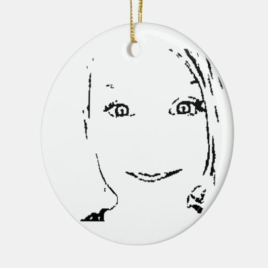 Sweet Girl, zwart wit portret, heldere ogen Keramisch Ornament (Links)