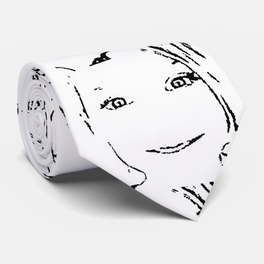 Sweet Girl, zwart wit portret, heldere ogen Stropdas (Opgerold)