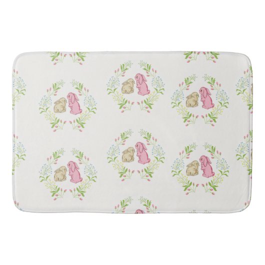 Sweet Girls Rabbit Wreath Bath Mat (Voorkant)