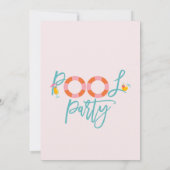 Sweet Girls Summer Pool Party Birthday Invitation Kaart (Achterkant)