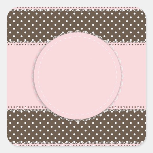 Sweet Girly Baby Pink Dot Vierkante Sticker (Voorkant)