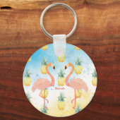 Sweet Girly Flamingo en Pineapple Sleutelhanger (Voorkant)