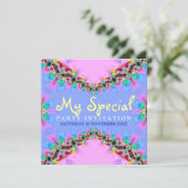 Sweet Girly Lace Fractal Special Party Invitations Kaart (Staand voorkant)