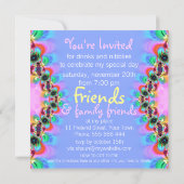 Sweet Girly Lace Fractal Special Party Invitations Kaart (Achterkant)