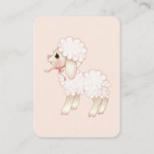 Sweet Girly Pink Lamb Baby shower Book Request Enc Informatiekaartje (Achterkant)