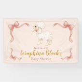 Sweet Girly Pink Lamb Baby shower Spandoek (Horizontaal)