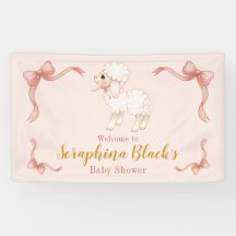 Sweet Girly Pink Lamb Baby shower